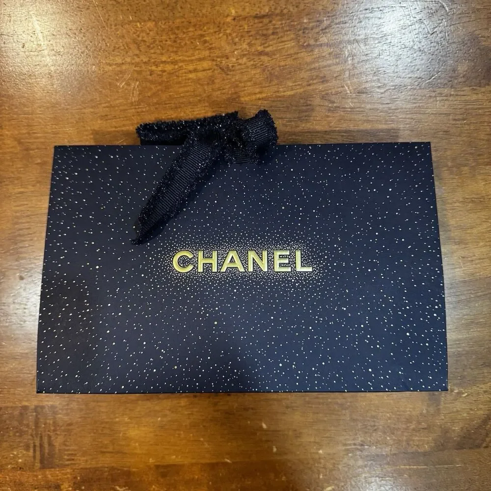 Chanel Limited Edition Christmas Gift Pouch Bag Origami Ribbon Constell 9x6x3